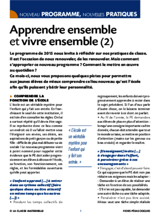 Apprendre ensemble et vivre ensemble (2)