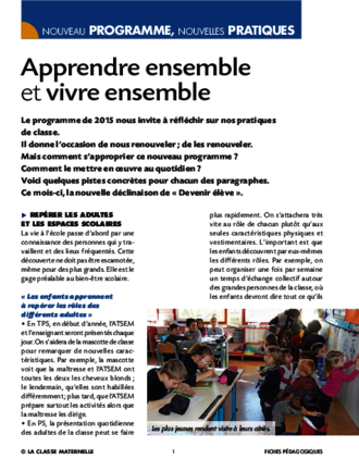 Apprendre ensemble et vivre ensemble