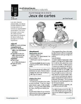 Apprentissage de la dizaine et de la centaine / Jeux de cartes