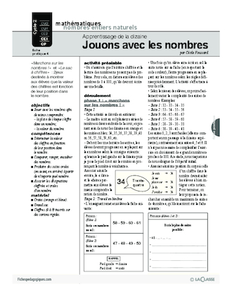 Apprentissage de la dizaine / Jouons avec les nombres