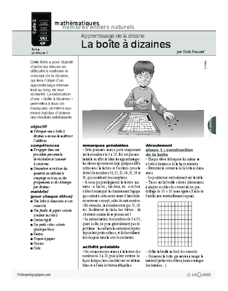 Apprentissage de la dizaine / La boîte à dizaines