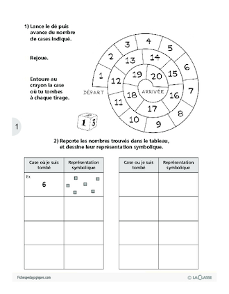 Apprentissage de la dizaine / L'escargot