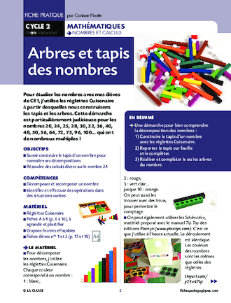 Arbres et tapis des nombres