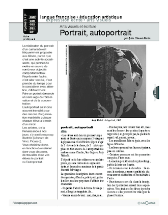 Arts Visuels Et Ecriture 2 Portrait Autoportrait Cycle 3 Fichespedagogiques Com