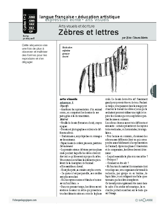 Arts visuels et écriture (6) / Zèbres et lettres (Cycle 3)