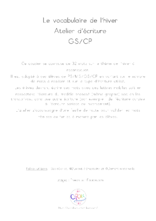 Atelier des mots de l'hiver