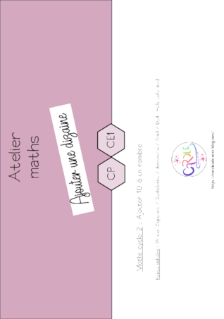 Atelier maths : ajouter une dizaine