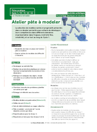 Atelier pâte à modeler