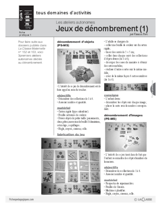 Ateliers autonomes (1) / Dénombrement