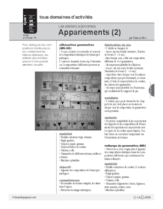 Ateliers autonomes (14) / Appariements (2)