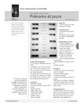 Ateliers autonomes (17) / Prénoms et jours