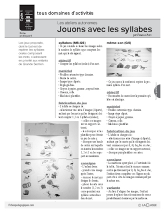 Ateliers autonomes (4) / Syllabes