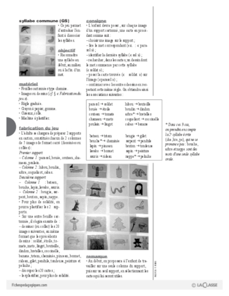 Ateliers autonomes (4) / Syllabes