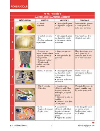 Ateliers de manipulation autonomes - Période 2