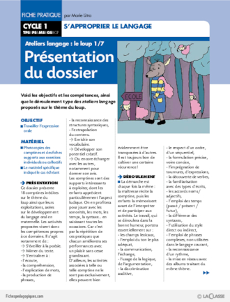 Ateliers langage : le loup (1) / Présentation du dossier