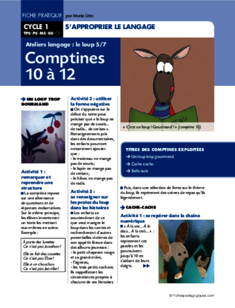 Ateliers langage : le loup (5) / Comptines 10 à 12