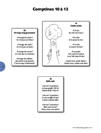 Ateliers langage : le loup (5) / Comptines 10 à 12