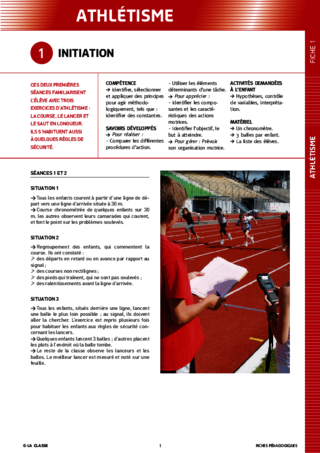 Athlétisme à l'école