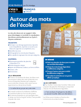 Autour des mots de l'école