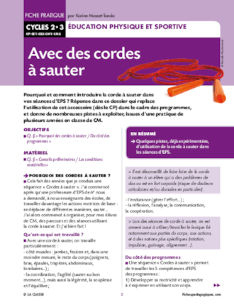 Avec des cordes à sauter