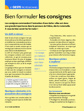 Bien formuler les consignes