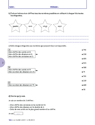 Bilan numération CE1