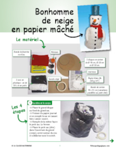 Bonhomme de neige en papier mâché