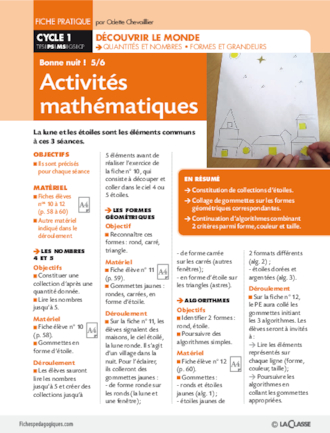 Bonne nuit 5/6.  Activités mathématiques