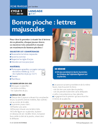 Bonne Pioche : lettres majuscules