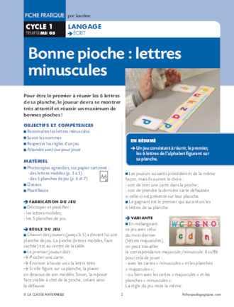 Bonne pioche : lettres minuscules