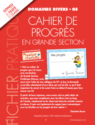 Cahier de progrès en Grande Section