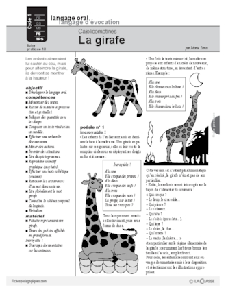 Cajolicomptines (13) / La girafe