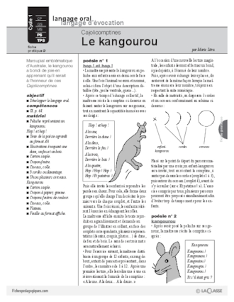 Cajolicomptines (9) / Le kangourou