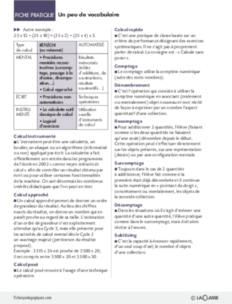 Calcul mental au cycle 2