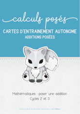 Calculs posés : Cartes d'entraînement autonomes – Additions posées