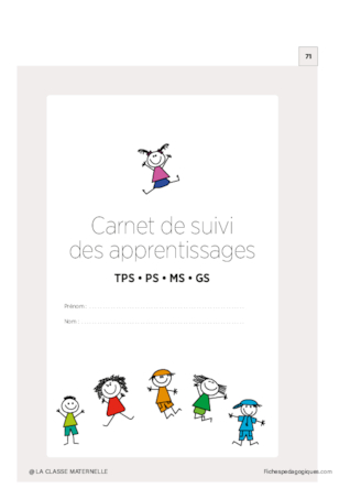 Carnet de suivi des apprentissages en maternelle