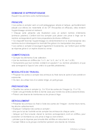 Cartes à compter - Animaux du froid