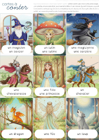 Cartes à conter : cartes pour la production de contes