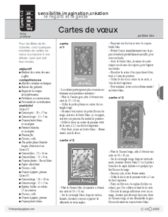 Cartes De Voeux Cycle 1 Fichespedagogiques Com