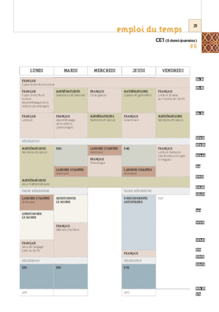 CE1 - 5 Emplois du temps - 2017