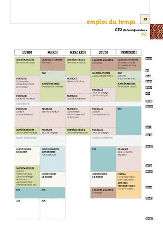 CE2 - 6 Emplois du temps - 2017