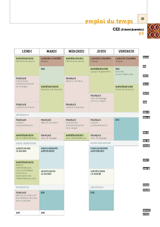 CE2 - 6 Emplois du temps - 2017