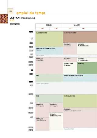 CE2 - 6 Emplois du temps - 2017