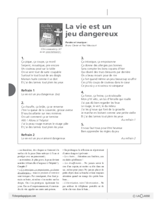 Chantons le corps et la santé (8) / La vie est un jeu dangereux