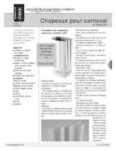 Chapeaux pour carnaval (Cycle 1)