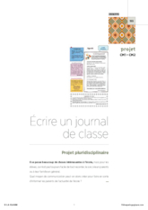 CM1 / CM2 - Projet pluridisciplinaire 2016 - Ecrire un journal de classe