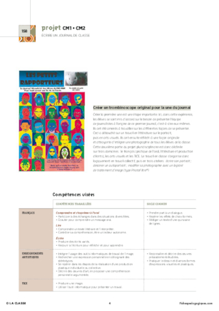 CM1 / CM2 - Projet pluridisciplinaire 2016 - Ecrire un journal de classe