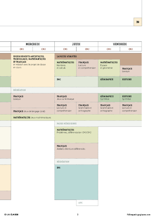 CM2 - 4 Emplois du temps - Nouveaux programmes 2016