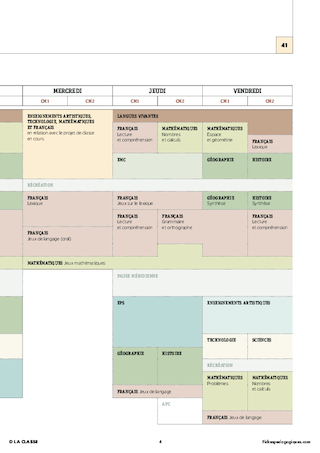 CM2 - 4 Emplois du temps - Nouveaux programmes 2016