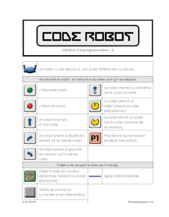 Code Robot - Initiation à la programmation Niveau 2
